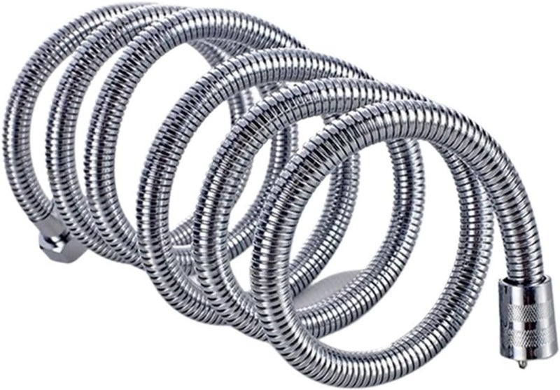 Flexible Stainless Steel Plumbing Hose Shower Head Tube Flexible Bathroom Pipe 1-3meter(PVC White-1.5m) - Image 2