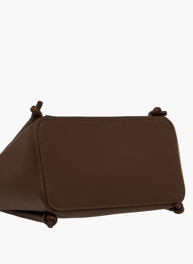 Flora Bella By Shoexpress Solid Tote Bag with Double Handles and Detachable Strap