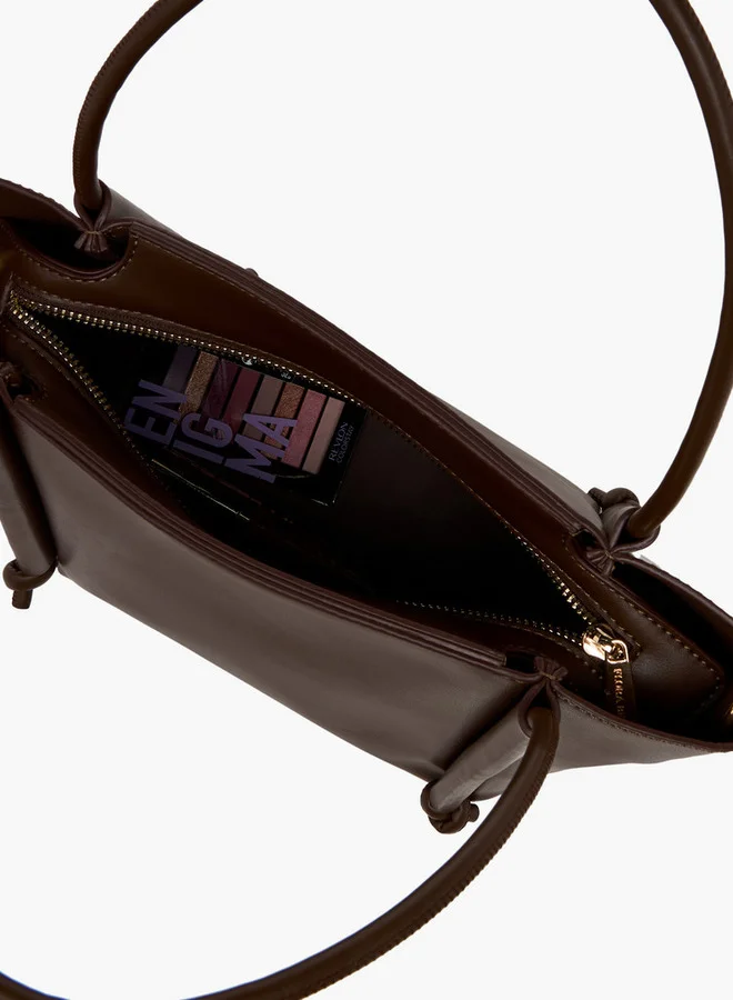 Flora Bella By Shoexpress Solid Tote Bag with Double Handles and Detachable Strap