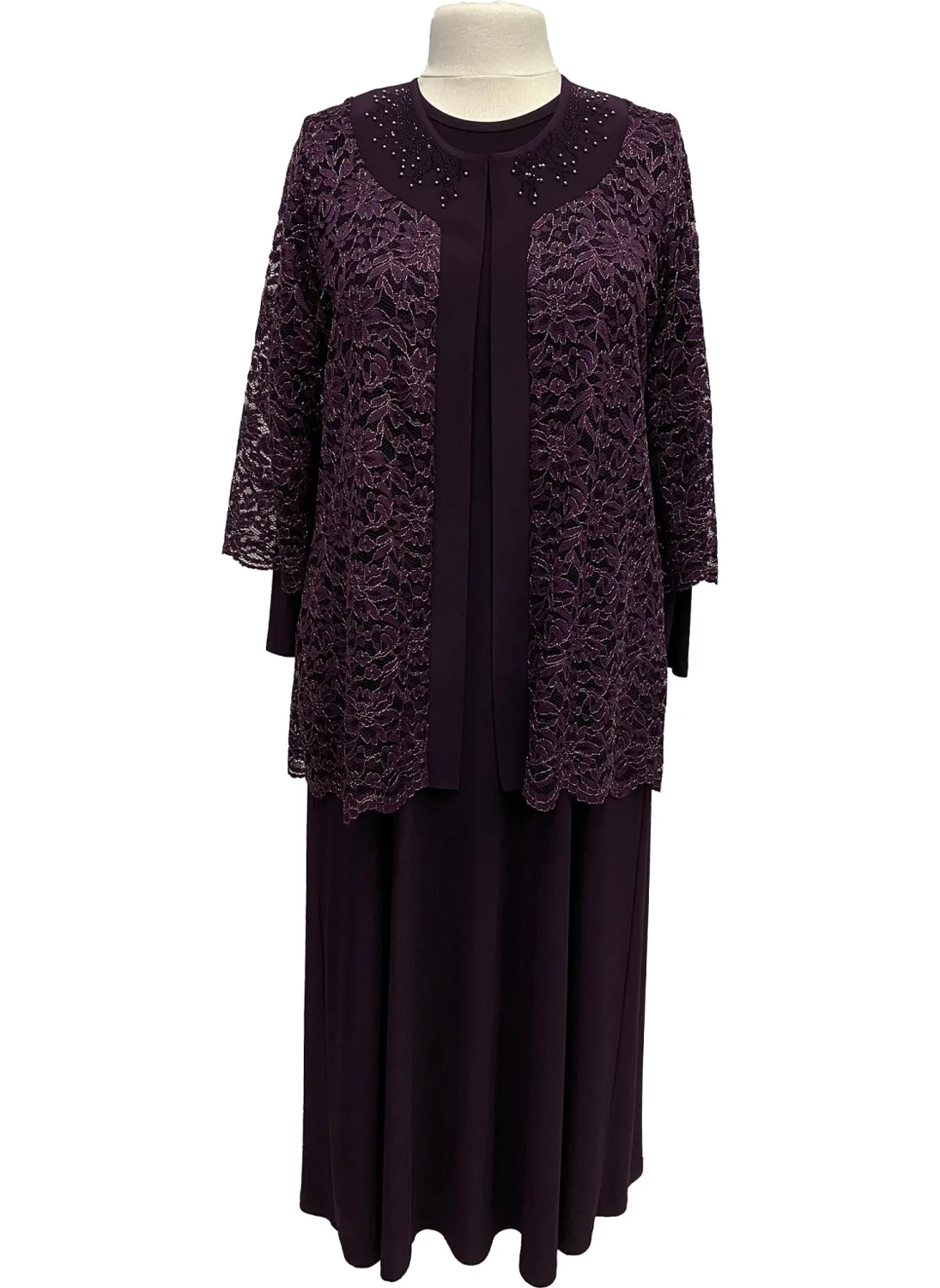 Hesna Damson Nimet Jacket Dress Mother Evening Dress Suit