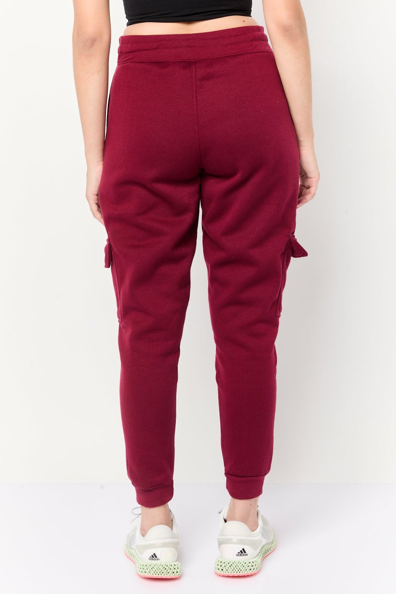 BSP سروال رياضي نسائي مناسب للخارج بجيوب كارغو، بورغندي - Image 4