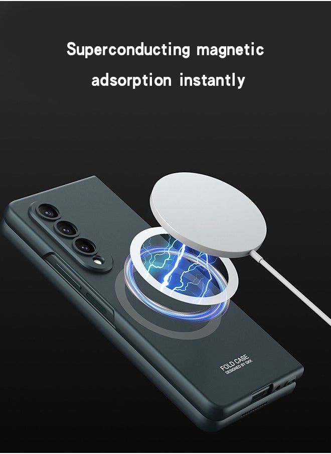 GROIC - Case for Samsung Galaxy Z Fold4 7.6" Flip Case, Slim Transparent Ultra-Magnetic Suction Case Support Magsafe and Wireless Charger, Support Vehicle Bracket - Image 1