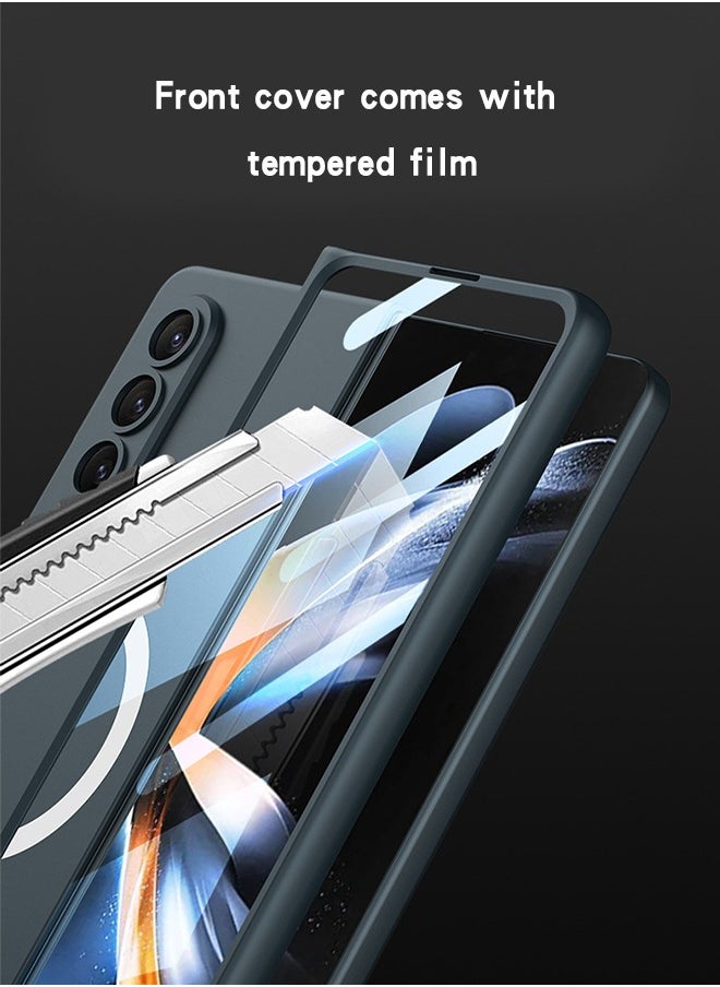 GROIC - Case for Samsung Galaxy Z Fold4 7.6" Flip Case, Slim Transparent Ultra-Magnetic Suction Case Support Magsafe and Wireless Charger, Support Vehicle Bracket - Image 1