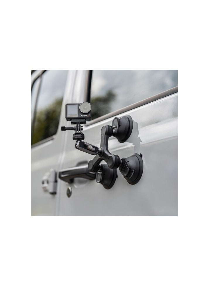 PGYTECH 3 Arm Suction Mount With Caps Lock Ball Head And 3 Prong Mount  - Image 2
