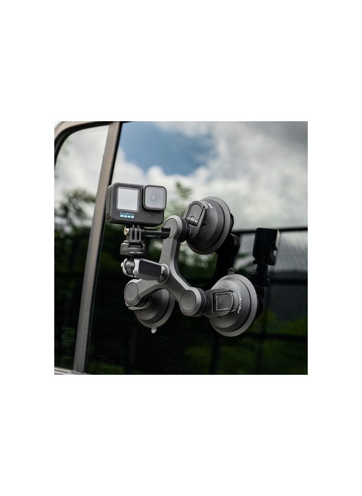 PGYTECH 3 Arm Suction Mount With Caps Lock Ball Head And 3 Prong Mount  - Image 3