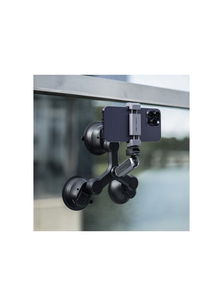 PGYTECH 3 Arm Suction Mount With Caps Lock Ball Head And 3 Prong Mount  - Image 5