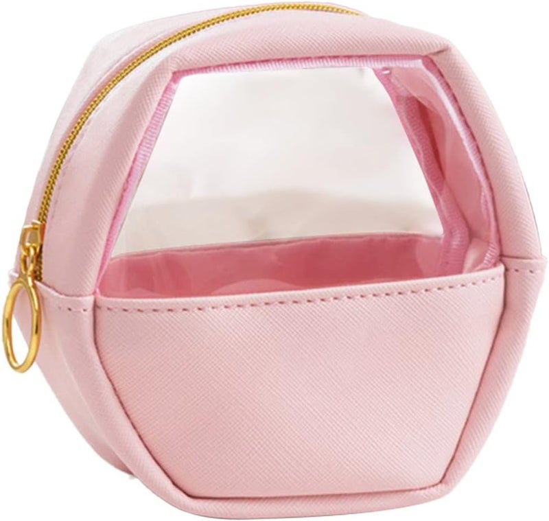 klarako Makeup Bag Organizer, Portable Travel Toiletry Cosmetic Bag Case for Women, Heavy Duty Make Up Pouch with Transparent Vinyl Windows & Zippers (F, 12cm) - Image 1