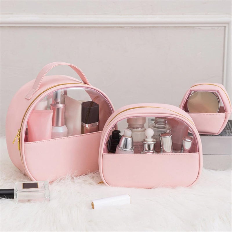 klarako Makeup Bag Organizer, Portable Travel Toiletry Cosmetic Bag Case for Women, Heavy Duty Make Up Pouch with Transparent Vinyl Windows & Zippers (F, 12cm) - Image 5