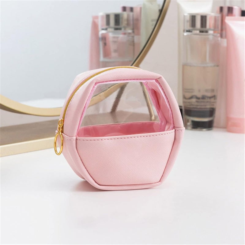 klarako Makeup Bag Organizer, Portable Travel Toiletry Cosmetic Bag Case for Women, Heavy Duty Make Up Pouch with Transparent Vinyl Windows & Zippers (F, 12cm) - Image 2