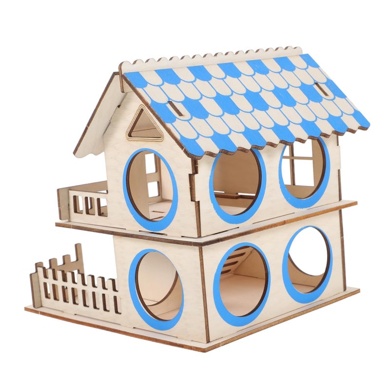 Hamster House Wooden Climbing Frame Multi Chamber Hideout Decorative Villa - Image 2