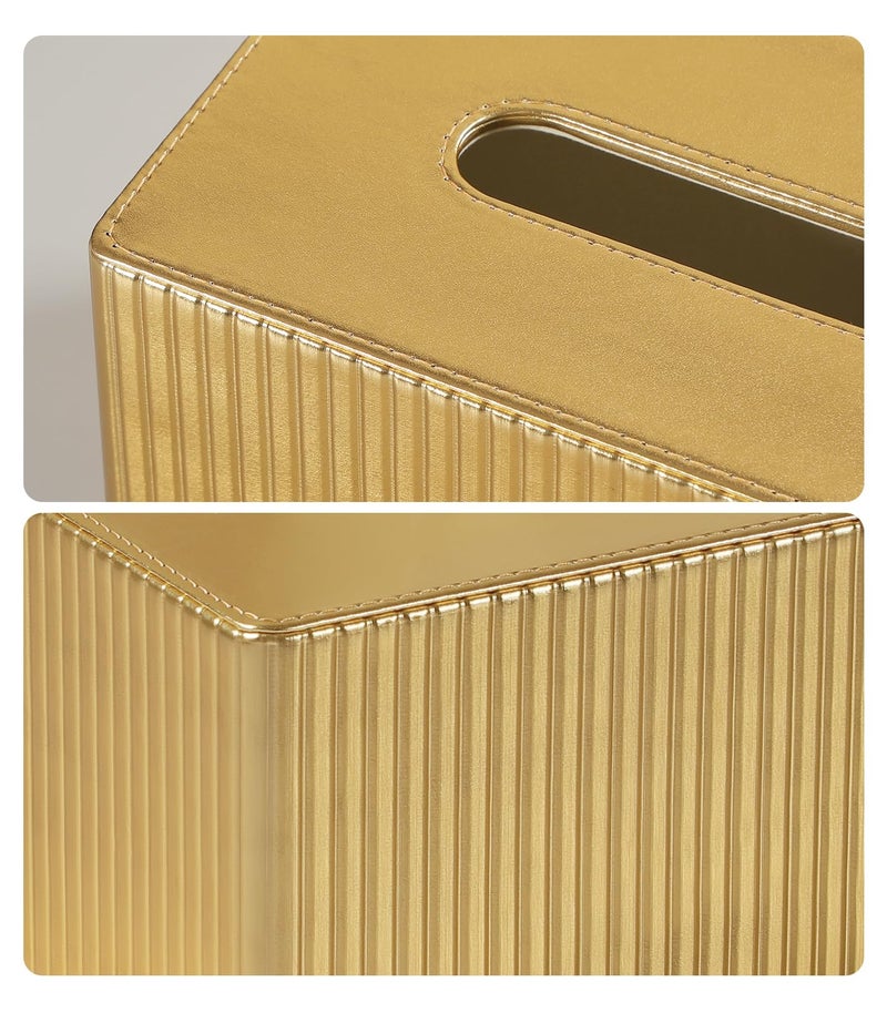 MEIBOOCH PU Leather Tissue Box Cover, Rectangle Tissue Box Holder with Magnetic Closure, Decorative Tissue Holder for Bathroom Bedroom Office (Rectangle for 120 to 160 Count Tissues) - Image 4