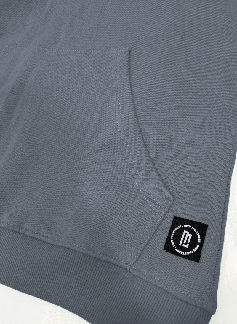 مانياك سويت شيرت رجالي مانياك بسحاب نصي - رمادي فاتح