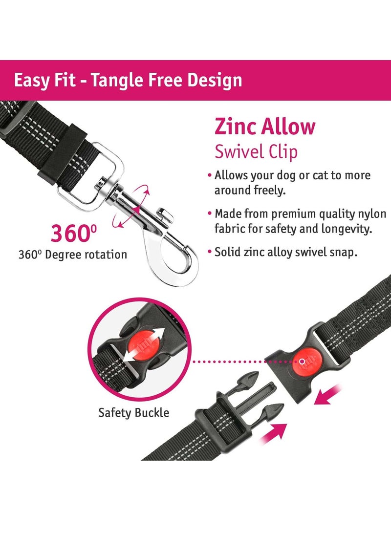 Excefore Dog Seat Belt, 2 Pack Adjustable Strong Safety Harness for Small, Medium and Large Pets, Reflective Elastic Bungee Connect Dog Harness in Vehicle Travel Daily Use - Image 4