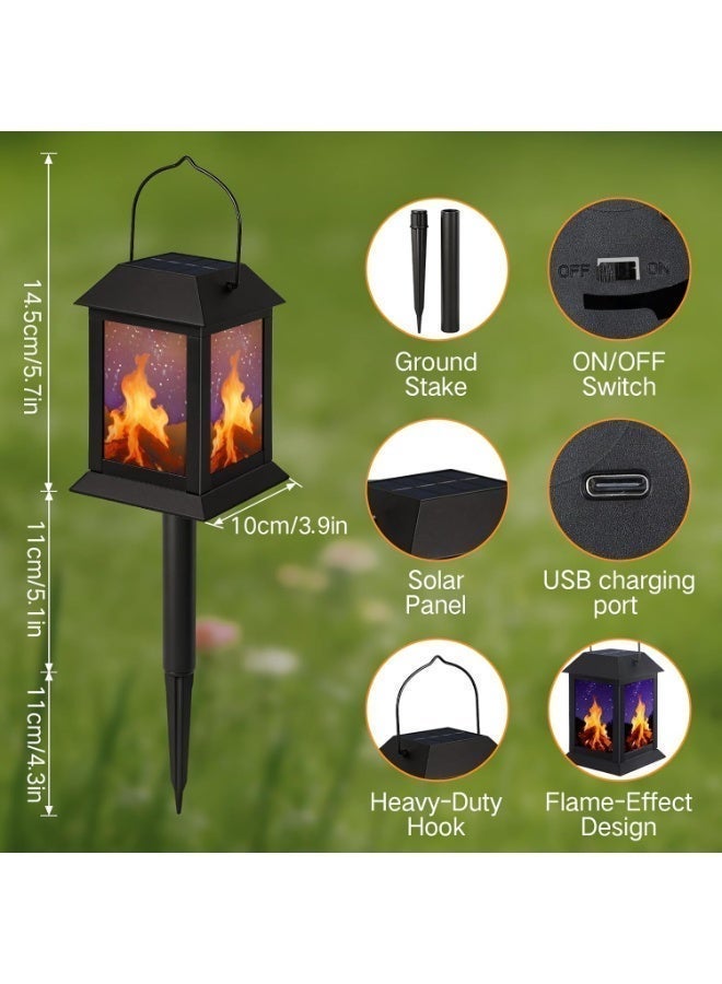 OUTON Hanging Solar Lanterns Outdoor Waterproof - 2 Pack Lanterns Decorative Outdoor Patio Decor with Clip Solar Lantern for Outside - Outdoor Lanterns for Patio Garden Waterproof Gifts for Women Mom Family - Image 4