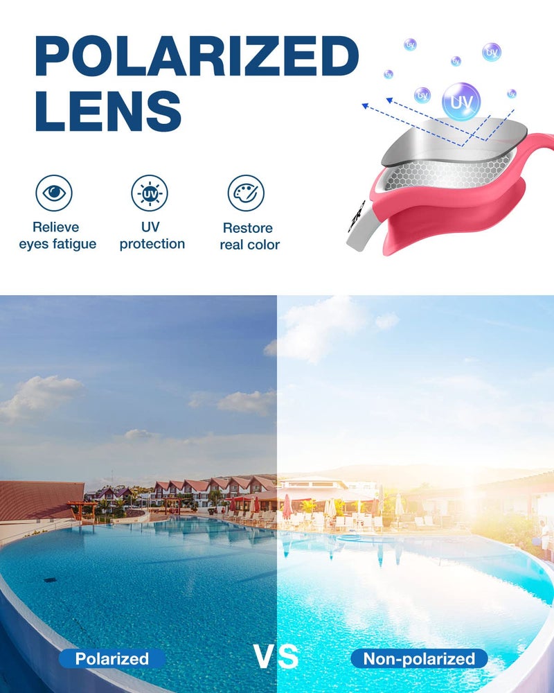 ZIONOR Swim Goggles, G1 Polarized Swimming Goggles UV Protection Anti-fog Adjustable Strap for Adult Men Women (Polarized Light Mirror Silver Lens) - Image 2