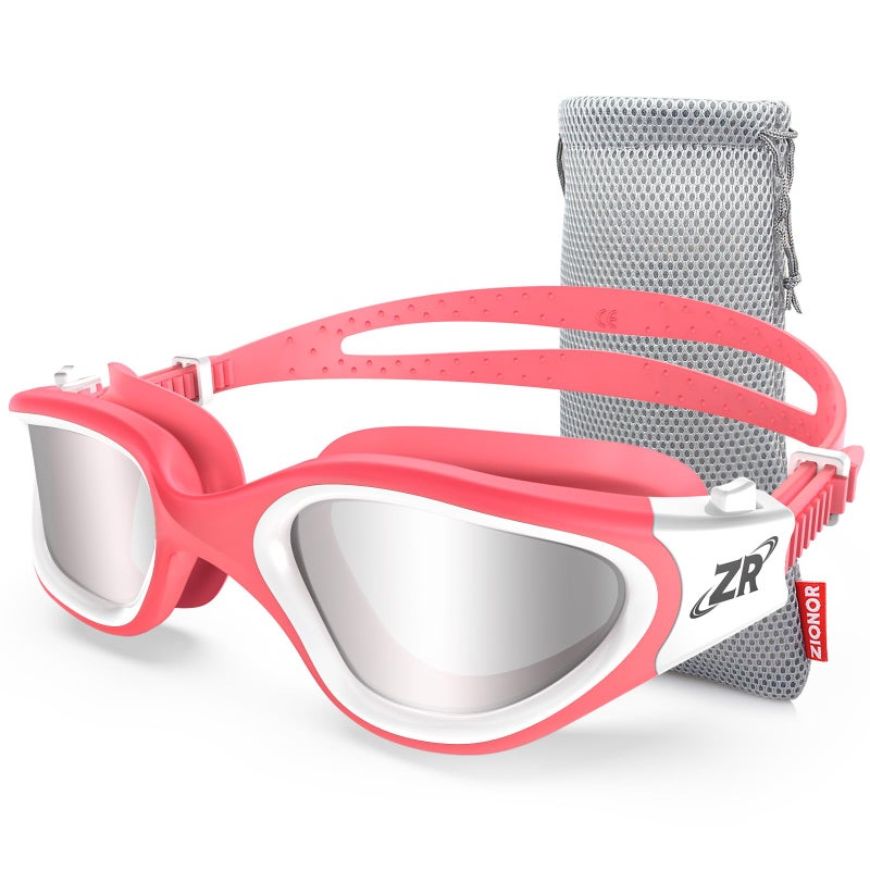 ZIONOR Swim Goggles, G1 Polarized Swimming Goggles UV Protection Anti-fog Adjustable Strap for Adult Men Women (Polarized Light Mirror Silver Lens) - Image 1