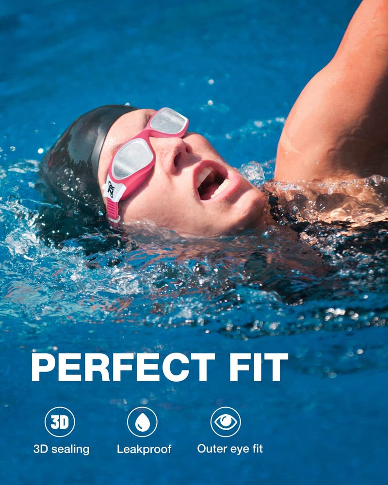 ZIONOR Swim Goggles, G1 Polarized Swimming Goggles UV Protection Anti-fog Adjustable Strap for Adult Men Women (Polarized Light Mirror Silver Lens) - Image 3