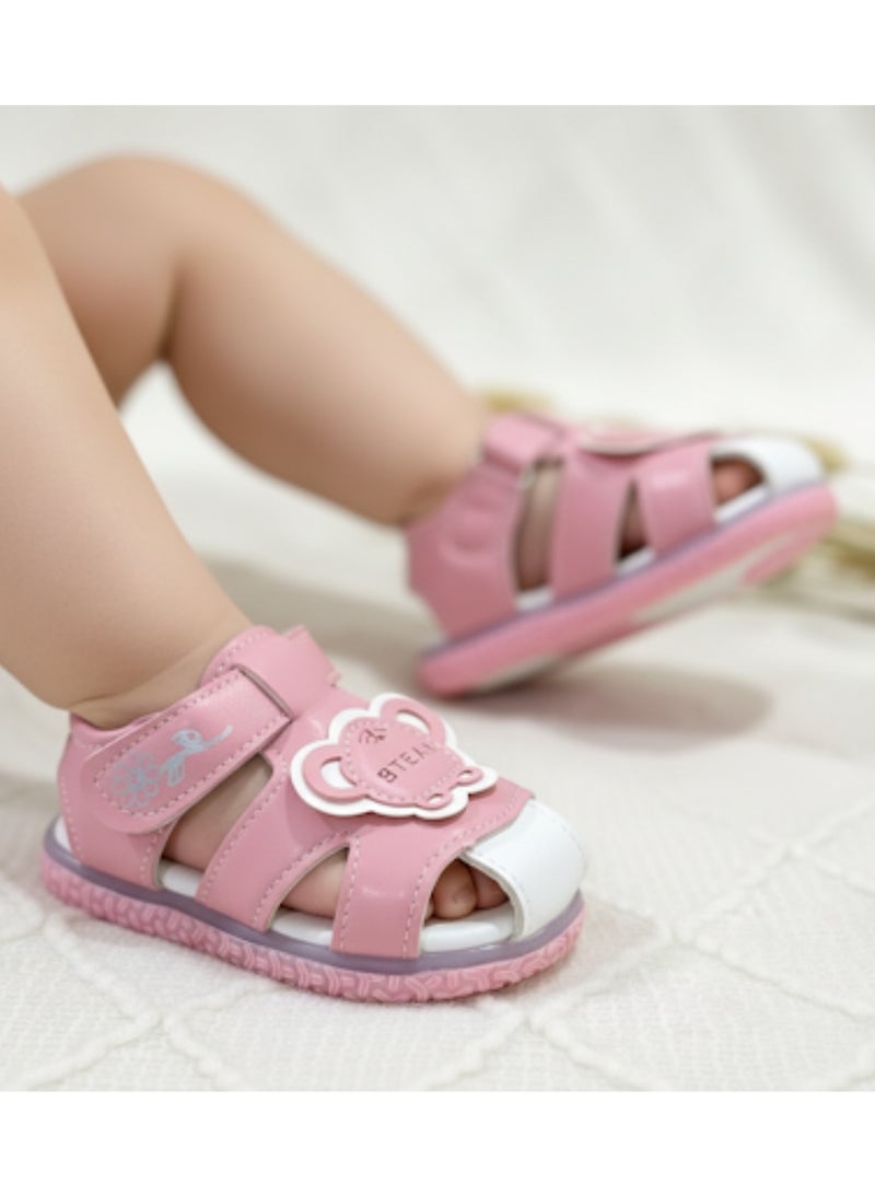 Toobaco Printed Children's Light-Up Sandals With Hook-And-Loop Closure - Image 1