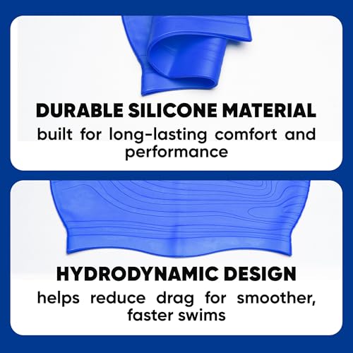 Solpro Coral Bay Unisex Swimming Cap|for Men,Women,Boys,Girls,Athletes,Swimmers|for Training,Competition in Swimming Pool,Water Sport,Beach,Water Park & Activties|One Size Fits All(Blue) - Image 4