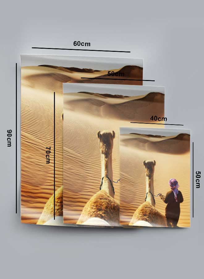 LOWHA Poster Painting Art With Four Separate Pieces Of Double-Sided Stickers Camel In Desert For Home Bedroom Living Room And Office Decor  - Image 4