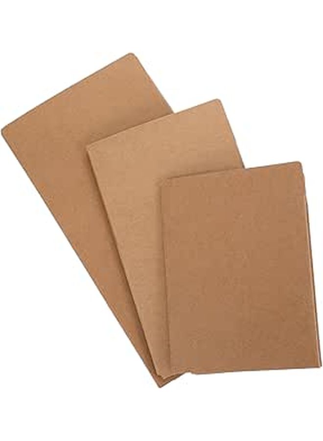A Set Of 3 Kraft Paper File Folders For Document Storage Receipt Holder Home Business Travel - Image 1