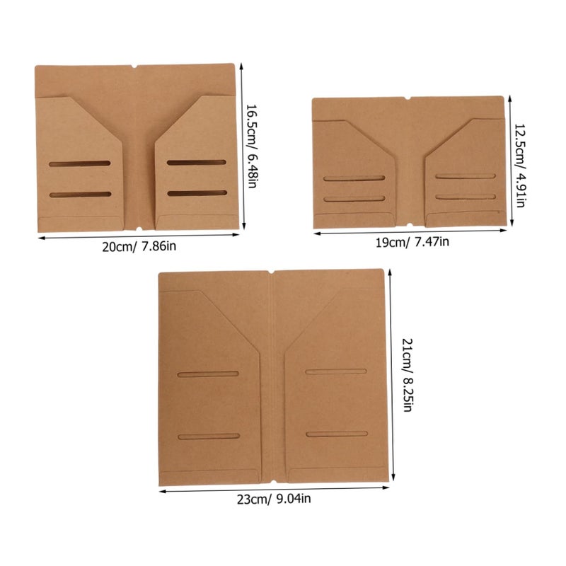 A Set Of 3 Kraft Paper File Folders For Document Storage Receipt Holder Home Business Travel - Image 3