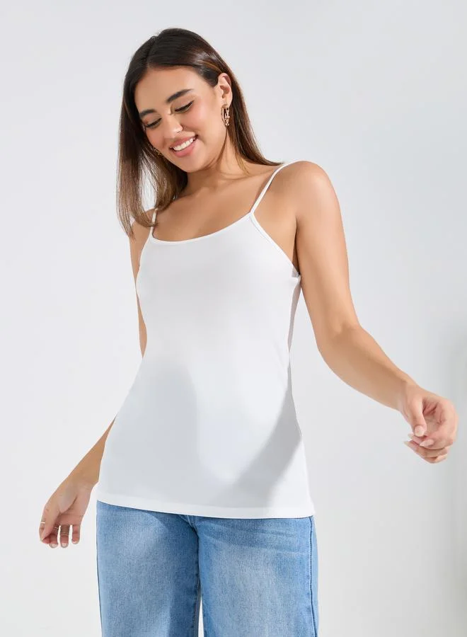 Styli Styli Schiffli Detail Shirt with Inner Cami
