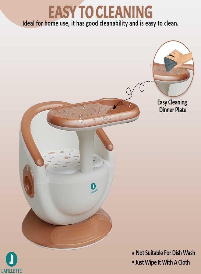 LAFILLETTE Baby Booster Feeding Chair with Removable Tray and Safety Belt for Infants and Toddlers, Folding Portable Booster Seat for Indoor/Outdoor Use (Peach) - Image 4