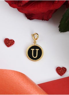 VOYLLA Valentine's Day Collection Alphabet U Black Enamel Charm  - Image 1