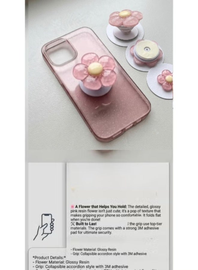 A.M 3D floral bow phone holder with adhesive, retractable ring.(ONLY HOLDER)) - Image 2