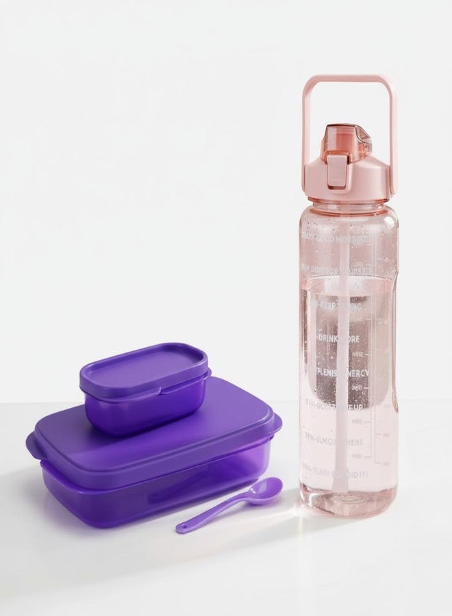 LAZYwindow Leak-Proof Meal Combo Set, 2-Litre Sipper Bottle and Airtight Lunch Box, BPA-Free, Durable - Image 1