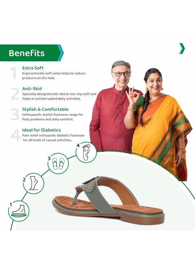 ORTHO JOY Extra-Soft Doctor Slippers for women Green color - Image 4