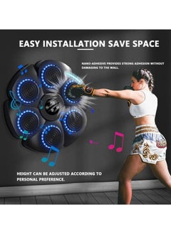 GGEROU Music Boxing Machine Smart Bluetooth Music Boxing Machine with LED Screen 9 Modes and Speed Variations Wall Mounted Musical Boxing Machine with Boxing Gloves  - Image 2