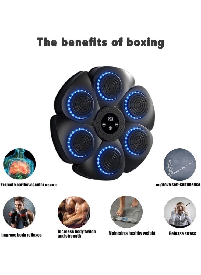 Music Boxing Machine Smart Bluetooth Music Boxing Machine with LED Screen 9 Modes and Speed Variations Wall Mounted Musical Boxing Machine with Boxing Gloves