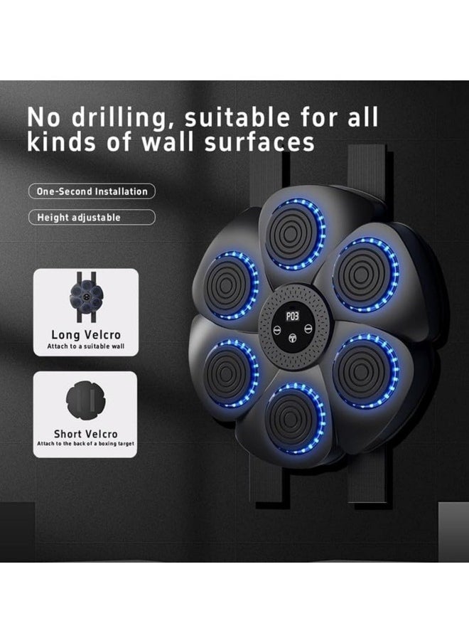 Music Boxing Machine Smart Bluetooth Music Boxing Machine with LED Screen 9 Modes and Speed Variations Wall Mounted Musical Boxing Machine with Boxing Gloves