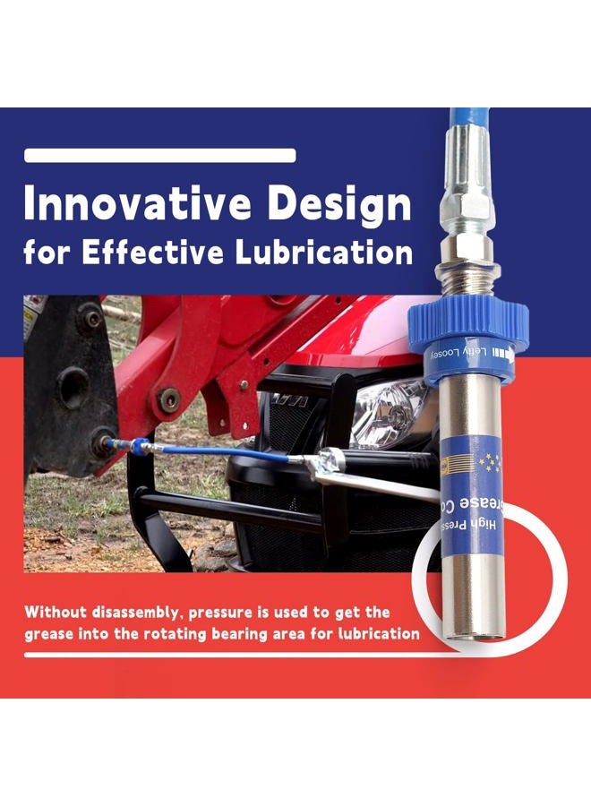 Dusledel High Pressure Grease Coupler, Heavy-Duty Grease Gun Coupler Fittings Extensions Adapter, 8th Generation Lock Clamp Type Grease Tip Adapter Nozzles Fits All Grease Guns Hose Fast to Lock Release - Image 5