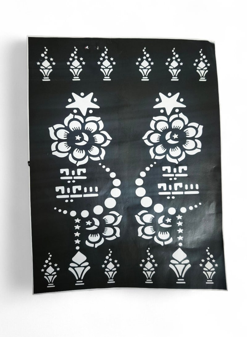 Henna Eid Design Mould Sticker for Both Hands - Image 1