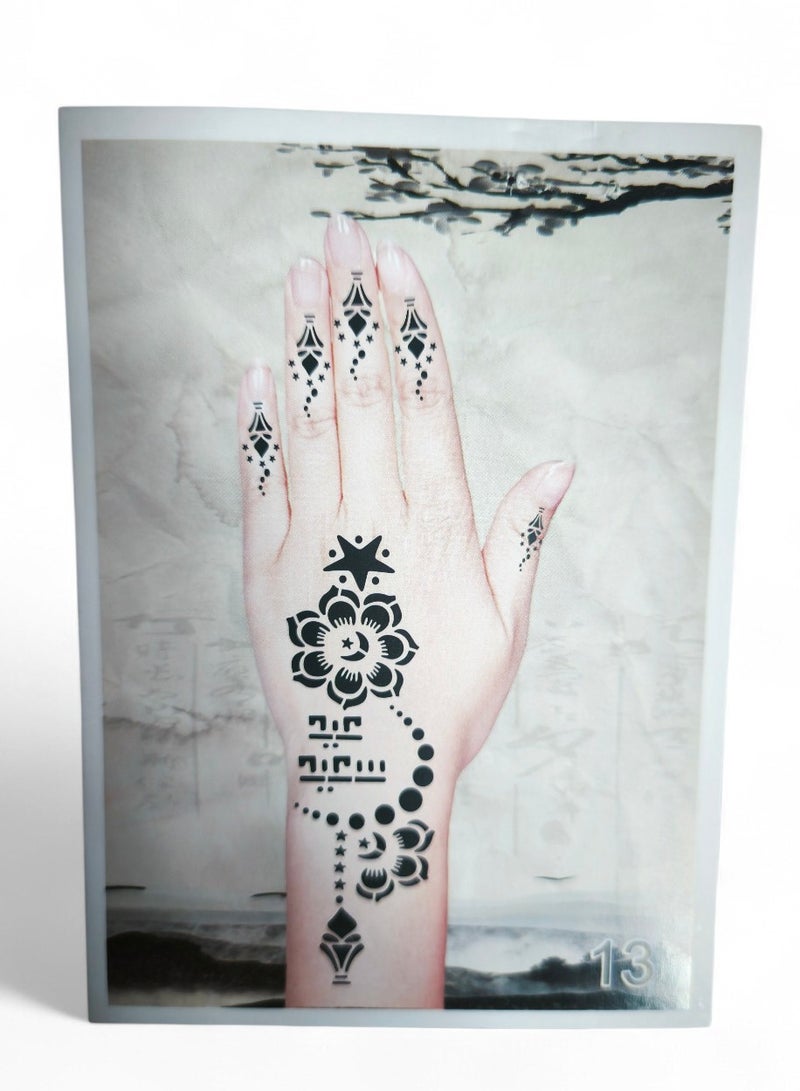 Henna Eid Design Mould Sticker for Both Hands - Image 2