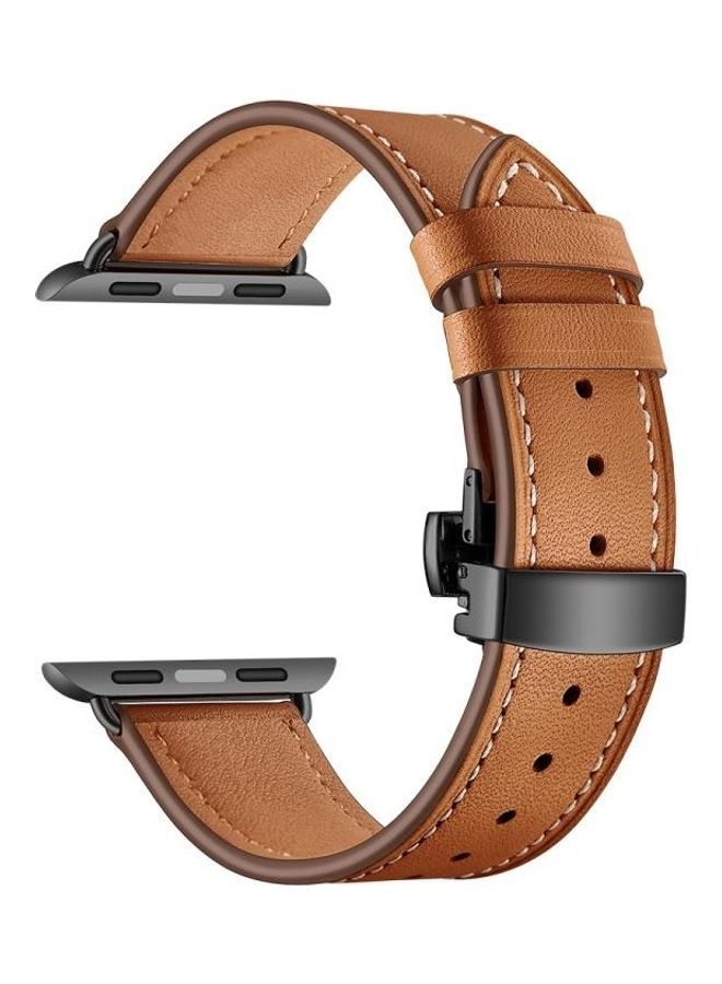 NIBEMINENT Replacement Watchbands For Apple Watch Series 7 45mm/6 & SE 5 4 44mm/3 2 1 42mm Brown - Image 3