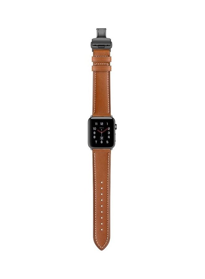 NIBEMINENT Replacement Watchbands For Apple Watch Series 7 45mm/6 & SE 5 4 44mm/3 2 1 42mm Brown - Image 4