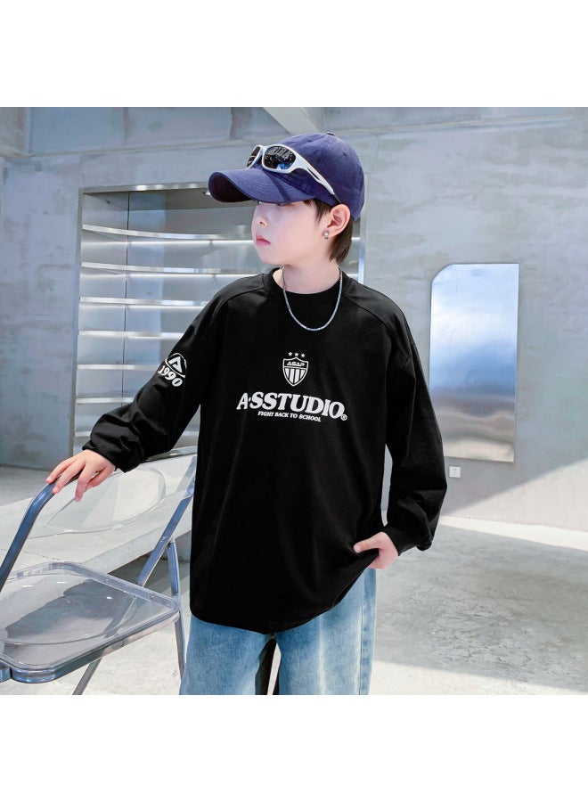 Boys' Early Autum Trendy Long-sleeved Sports T-shirt  New Youth And Kidsren's Outdoor Loose Bottoming Top