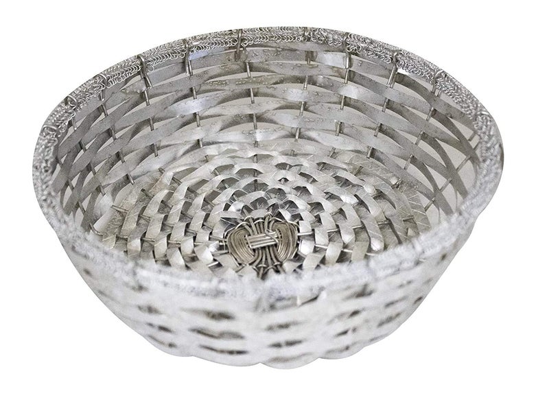 Wizme Wizme Round Tray for Packing Chocolates and Dry Fruits in Silver Color Set of 2 Pack of 1  - Image 2