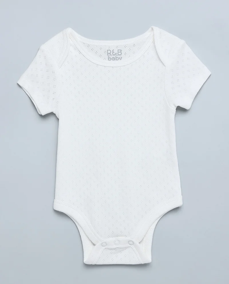 R&B 3 Pack Solid Bodysuits with Short Sleeves