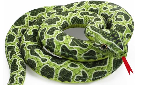 Romart Realistic Snake Stuffed Animal Plush 67inch Large Lifelike Snake Plush Toy Long Giant Stuffed Animals Snake Plushie Gifts for Kids Boys Girls Home and Wild Animals Party Decor Green - Image 1