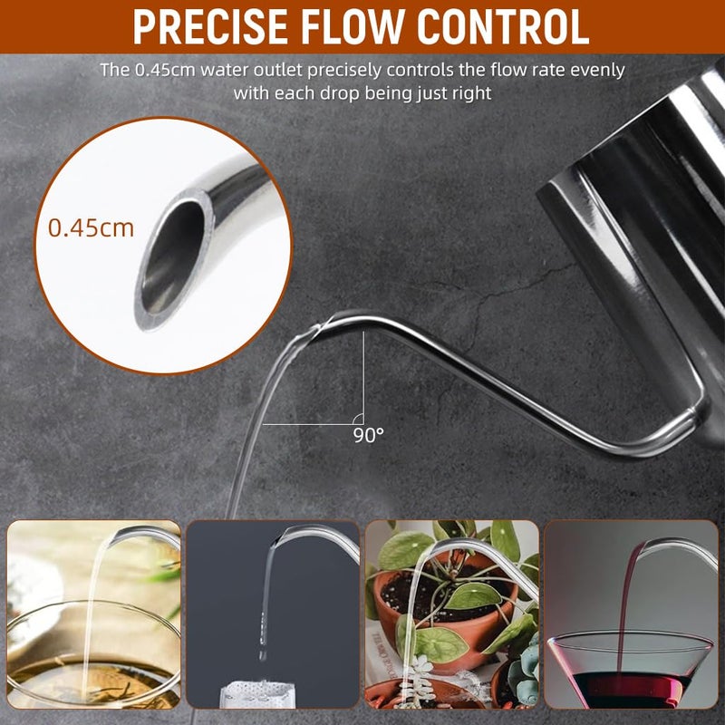 Supvox® Pour Over Coffee Gooseneck Water Kettle 350ml Coffee Pot Gooseneck Kettle Hand Drip Kettle Pour Over Coffee - Image 4