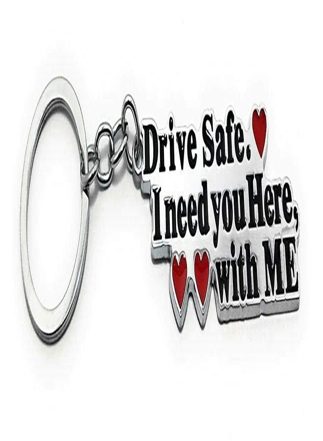 Techpro Drive Safe I Need You Reminder Metal Keychain Stylish Key Ring Key Chain Keyrings, Multicolor - Image 3
