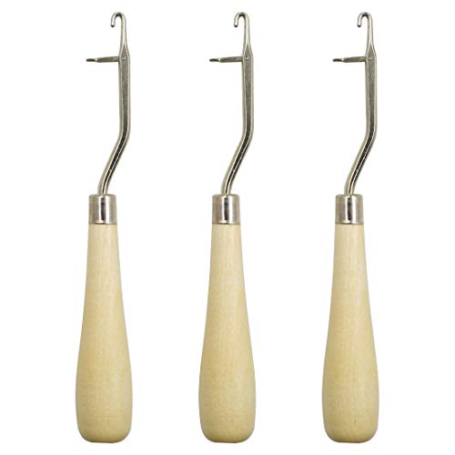 Zorfeter 3 Pcs 6.3 Inch Wooden Latch Hook Tool for Rug Making and Art Crafts - Image 1