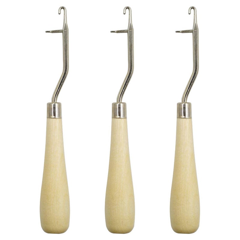 Zorfeter 3 Pcs 6.3 Inch Wooden Latch Hook Tool for Rug Making and Art Crafts - Image 5