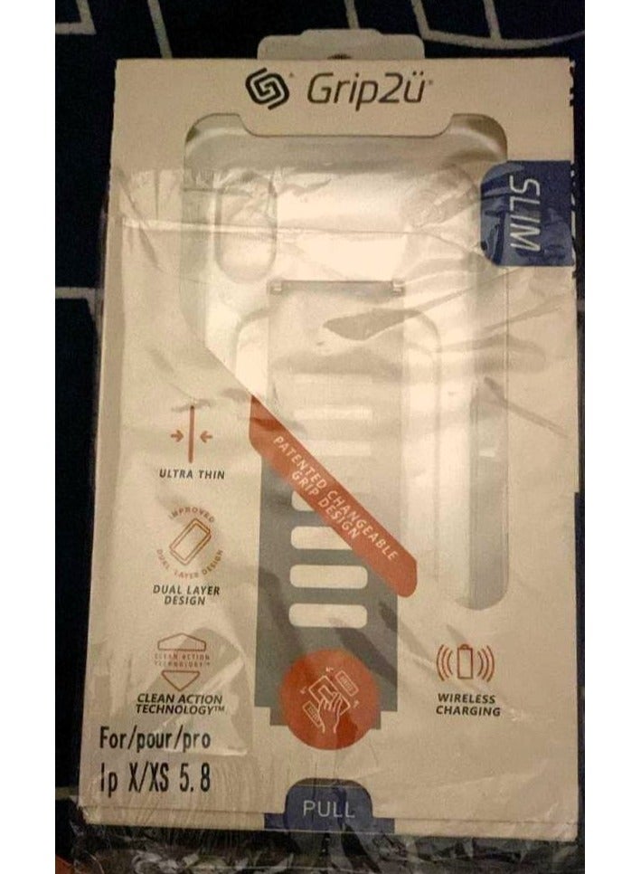 جريب 2 يو جراب نحيف مع حامل سوار معصم لهاتف iPhone X - رفيع للغاية، ممتص للصدمات، متوافق مع الشحن اللاسلكي، شفاف - Image 3