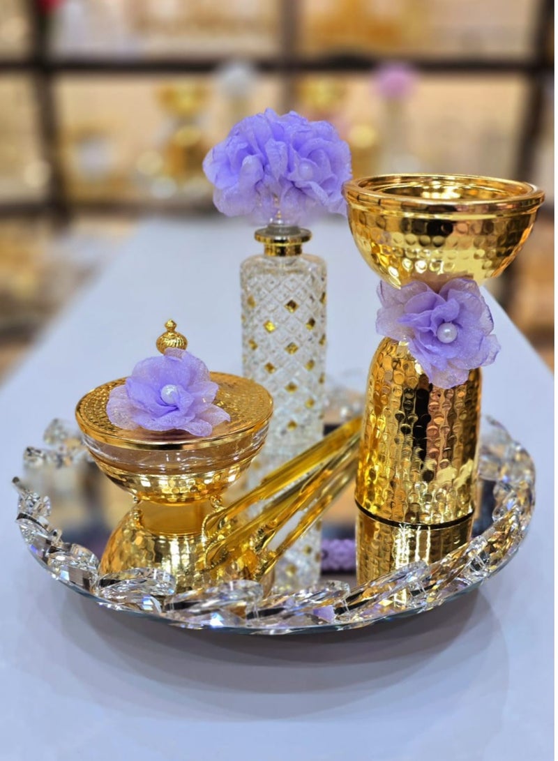 Bakhoor Burner Set Crystal Elegance Ideal Wedding Gift and Home Décor with a Blend of Arabic and English Culture